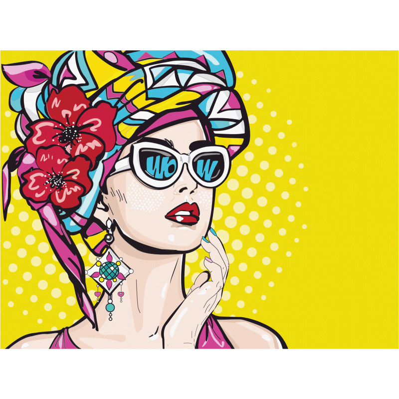 „Pop Art WOW 1“, Canvas Panel with outline, 30х40, cotton, acrylic, ROSA START