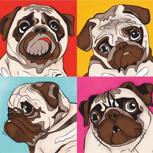 „Pop Art Рug“, Canvas Panel with outline, 30х30, cotton, acrylic, ROSA START