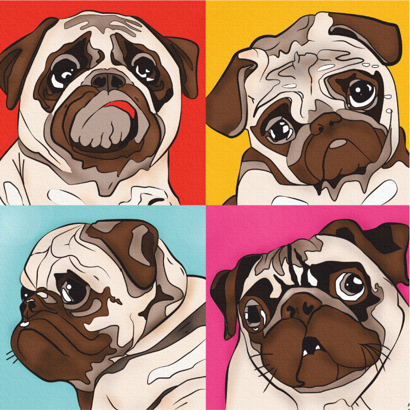 „Pop Art Рug“, Canvas Panel with outline, 30х30, cotton, acrylic, ROSA START