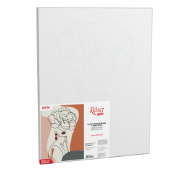 „Floral Girl 2“, Canvas Panel with outline, 30х40, cotton, acrylic, ROSA START