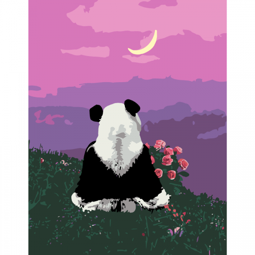 „Cute Panda“, kit, painting by numbers, 35х45cm, ROSA START