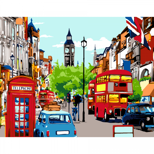 „London Street“, kit, painting by numbers, 35х45cm, ROSA START