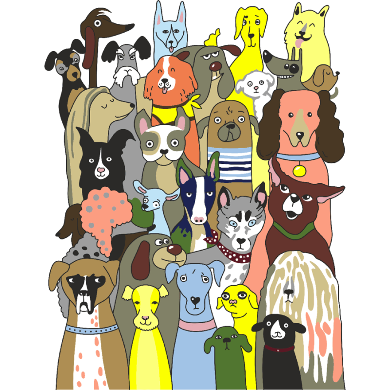 „30 Dogs“, kit, painting by numbers, 35х45cm, ROSA START