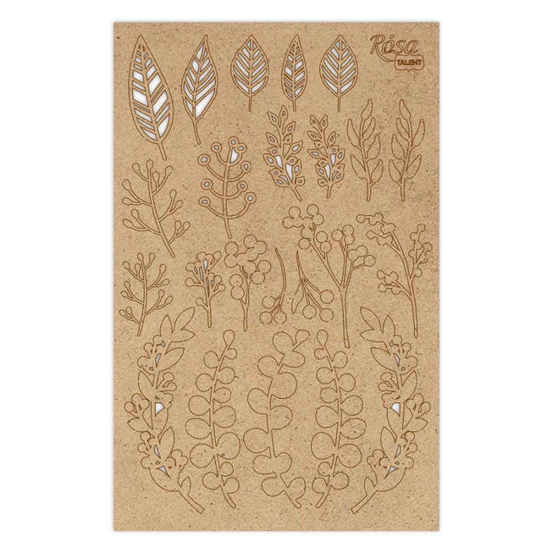 Chipbord for scrapbooking „Аbstraction“, white board, 12,8х20cm, ROSA TALENT