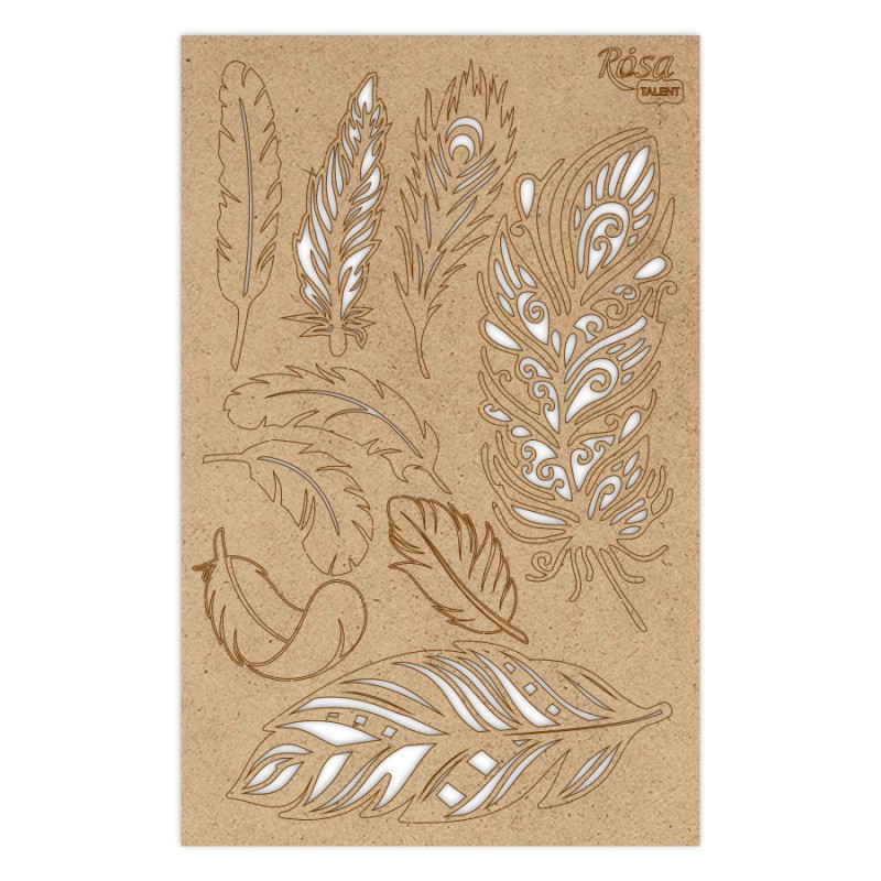 Chipbord for scrapbooking „Аbstraction“, white board, 12,8х20cm, ROSA TALENT