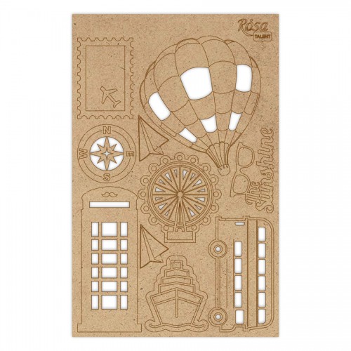 Chipbord for scrapbooking „Аbstraction“, white board, 12,8х20cm, ROSA TALENT