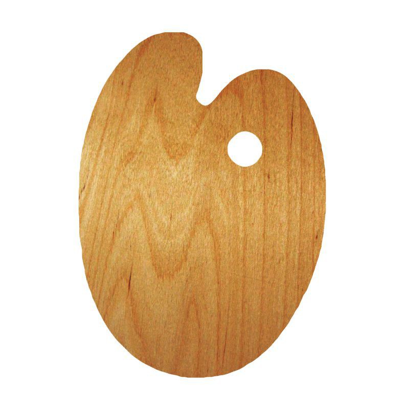 Oval oiled palette, 25x35cm, water-resistant veneer, ROSA Gallery