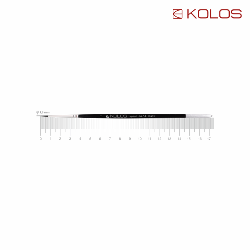 Squirrel Round Brush, Classic 3049R, № 10, Short Handle, KOLOS by ROSA