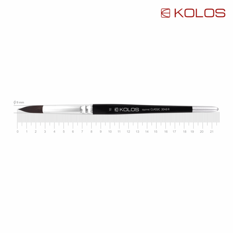 Білка кругла, Classic 3049R, №10, к.р. пензель KOLOS by ROSA