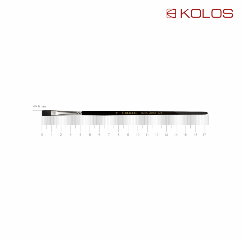 Squirrel Round Brush, Classic 3049R, № 10, Short Handle, KOLOS by ROSA
