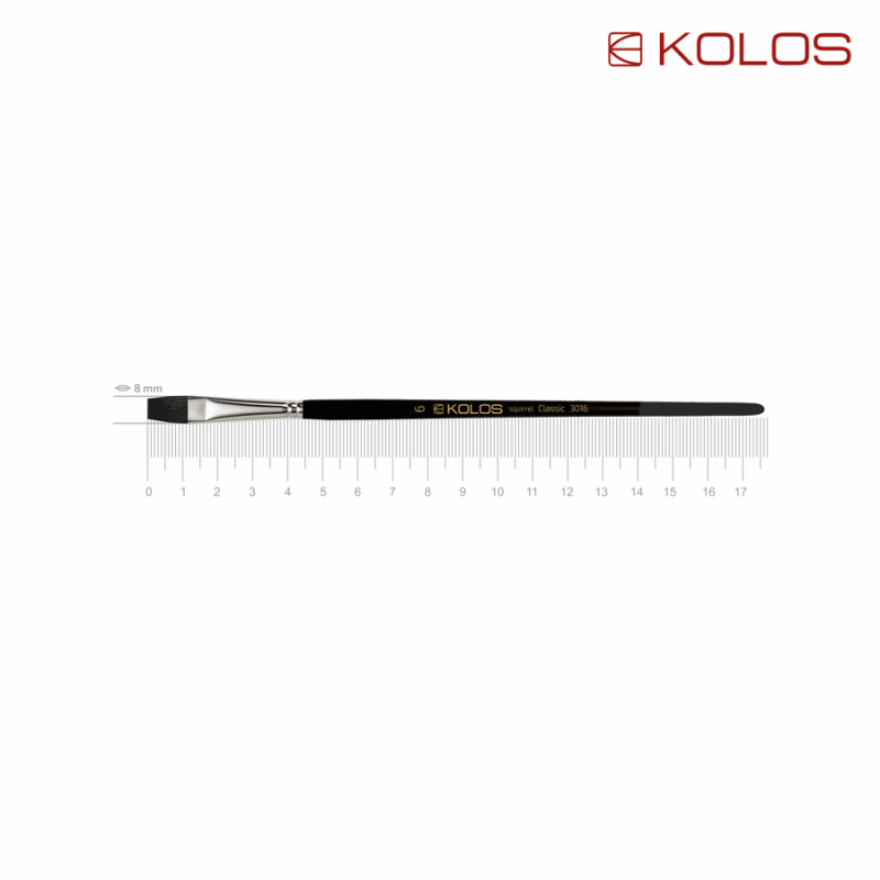 Squirrel Round Brush, Classic 3049R, № 10, Short Handle, KOLOS by ROSA
