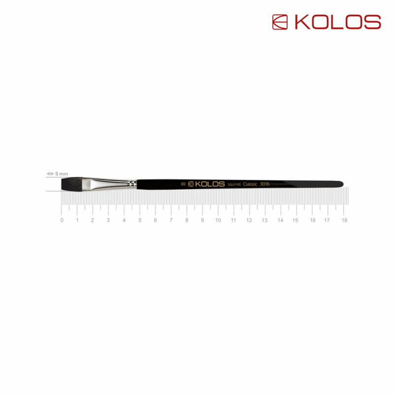 Squirrel Round Brush, Classic 3049R, № 10, Short Handle, KOLOS by ROSA