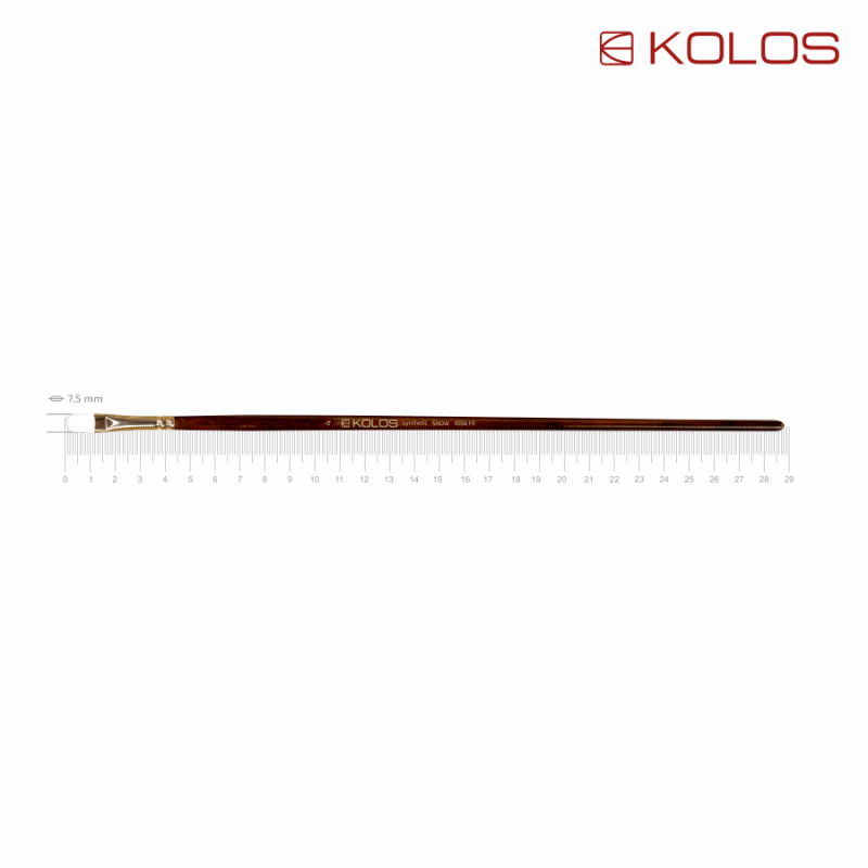 Synthetic Flat Round Brush, Snow 1098R, Long Handle, KOLOS by ROSA