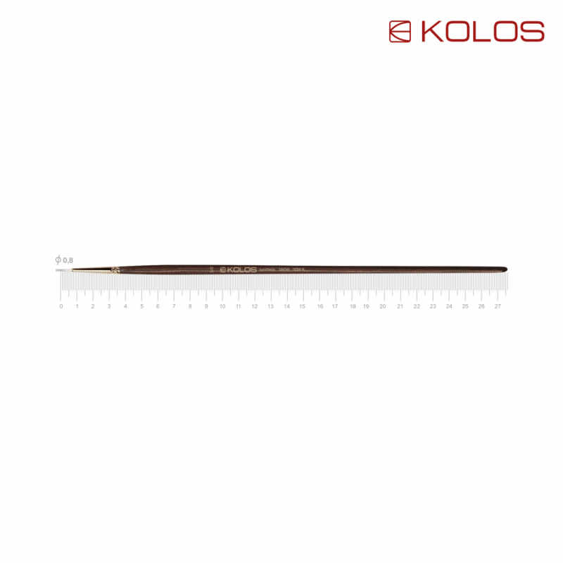 Synthetic Round Brush, Snow 1098R, Long Handle, KOLOS by ROSA
