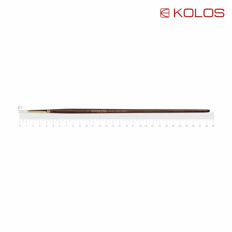 Synthetic Round Brush, Snow 1098R, Long Handle, KOLOS by ROSA