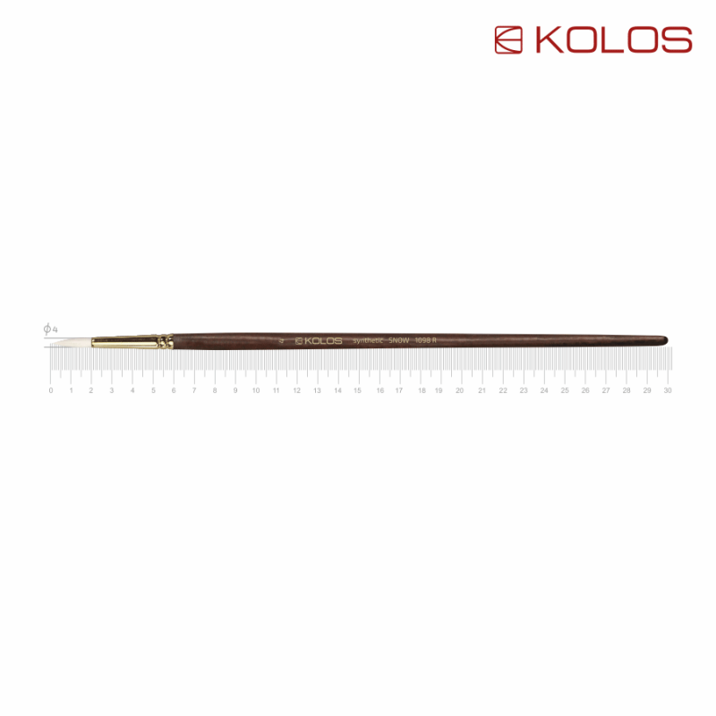 Synthetic Round Brush, Snow 1098R, Long Handle, KOLOS by ROSA