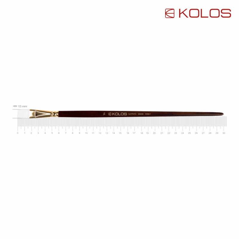 Synthetic Flat Brush, Snow 1098F, Long Handle, KOLOS by ROSA