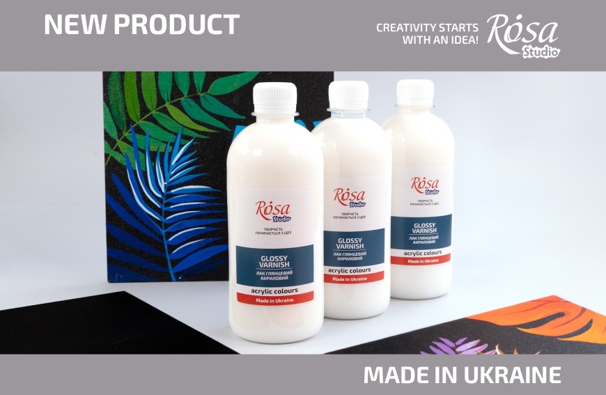 Acrylic varnish glossy ROSA Studio in size 500 ml