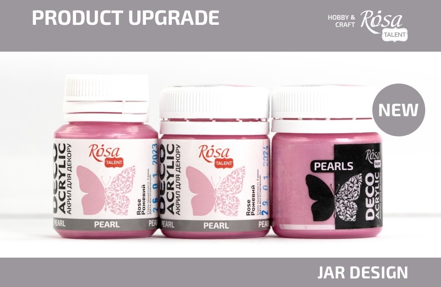 New design of ROSA Talent 20 ml jar of acrylic for decoration and fabric