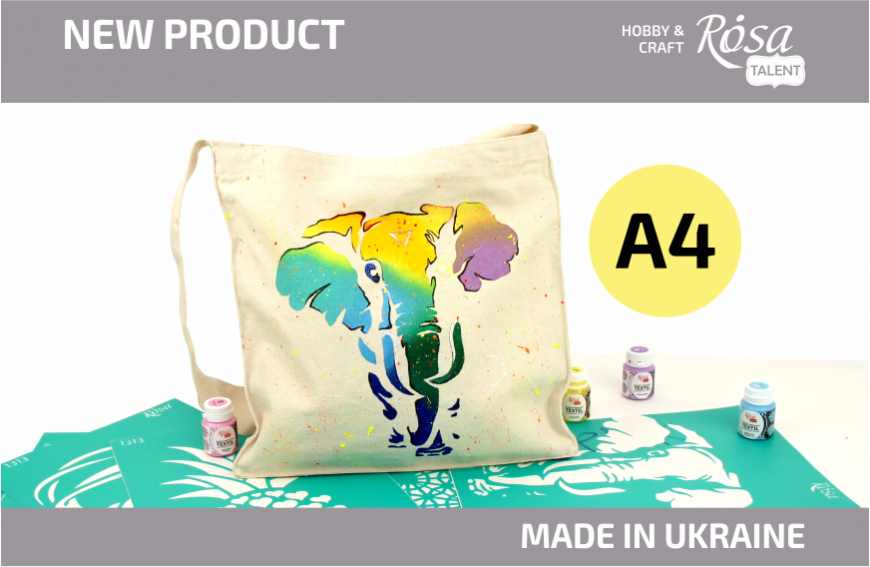New patterns of reusable adhesive stencils from ROSA Talent, in a new size.
