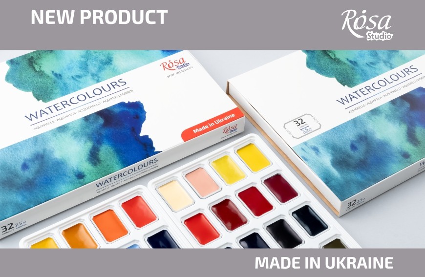 The new large 32-colour ROSA Studio art watercolour set